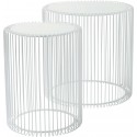 Tables d\'appoint rondes Wire blanches set de 2 Kare Design