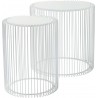 Tables d'appoint rondes Wire blanches set de 2 Kare Design