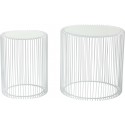 Tables d'appoint Wire blanches set de 2 Kare Design
