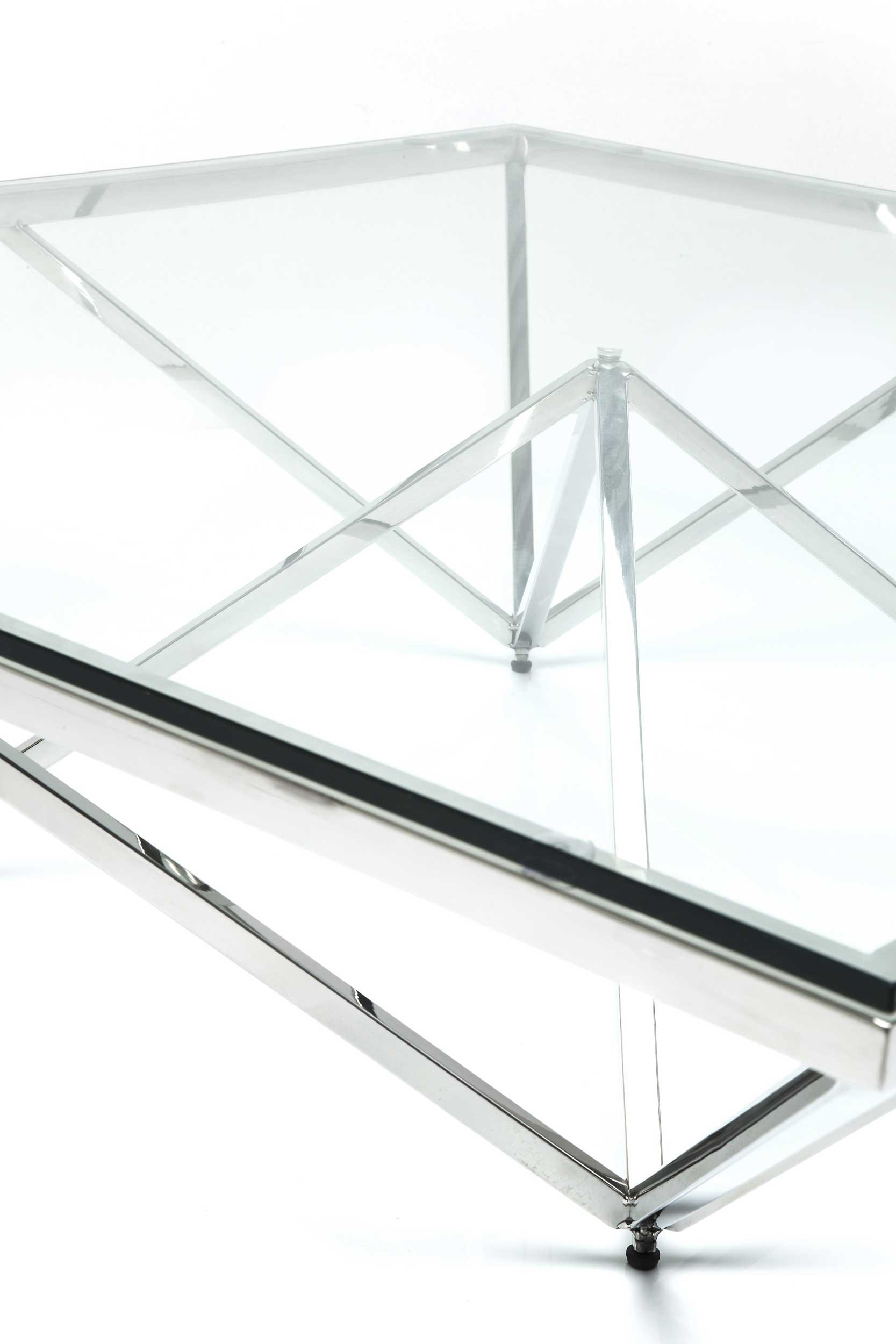 Table basse Network 105x105cm argentée Kare Design