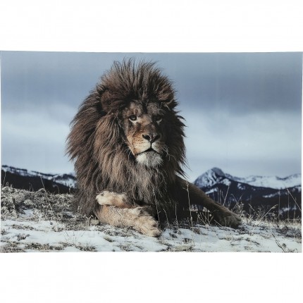 Tableau en verre lion allongé 180x120cm Kare Design