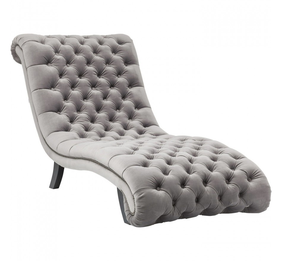 Chaise longue Chouchou velours argenté Kare Design