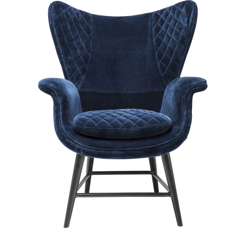 fauteuil tudor velours bleu pétrole kare design