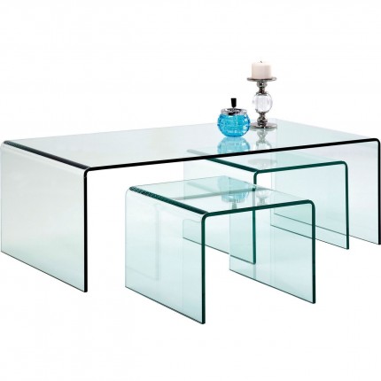 Table Basse Transparente Clear Club 3/set Kare Design 