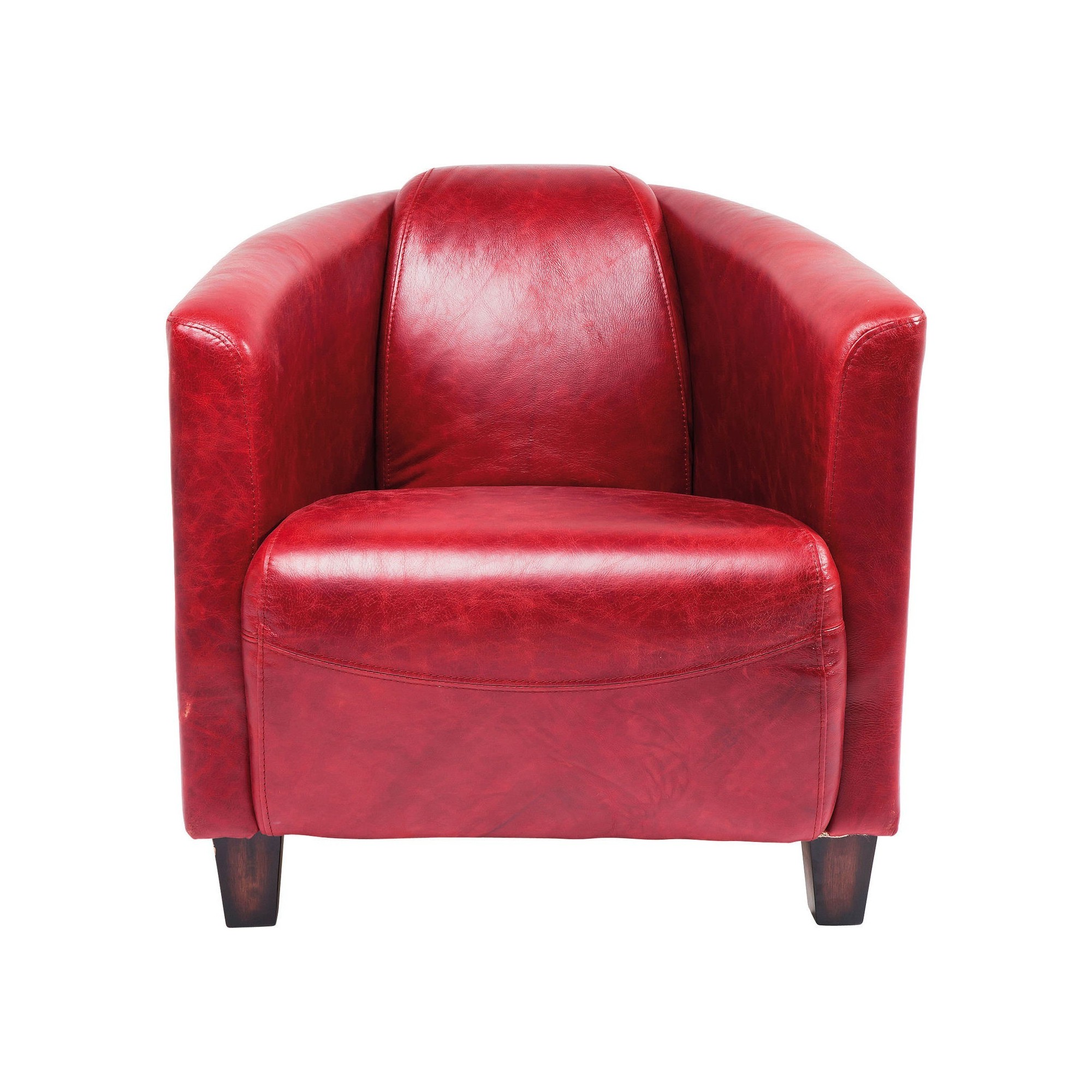 Fauteuil Cigar Lounge cuir rouge Kare Design