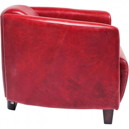 Fauteuil Cigar Lounge cuir rouge Kare Design