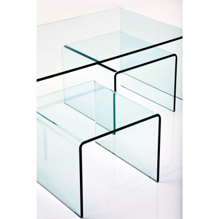 Tables basses Visible Clear set de 3 Kare Design