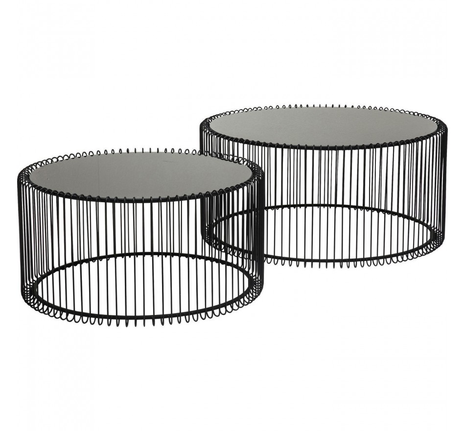 Tables basses rondes Wire set de 2 noires Kare Design Tables basses rondes Wire set de 2 noires Kare Design