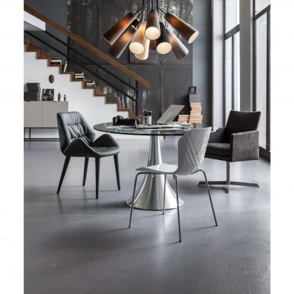 Table Grande Possibilita 180x120cm chromée et verre Kare Design