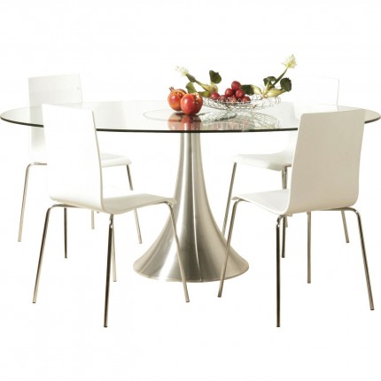 Table Grande Possibilita 180x120cm chromée et verre Kare Design