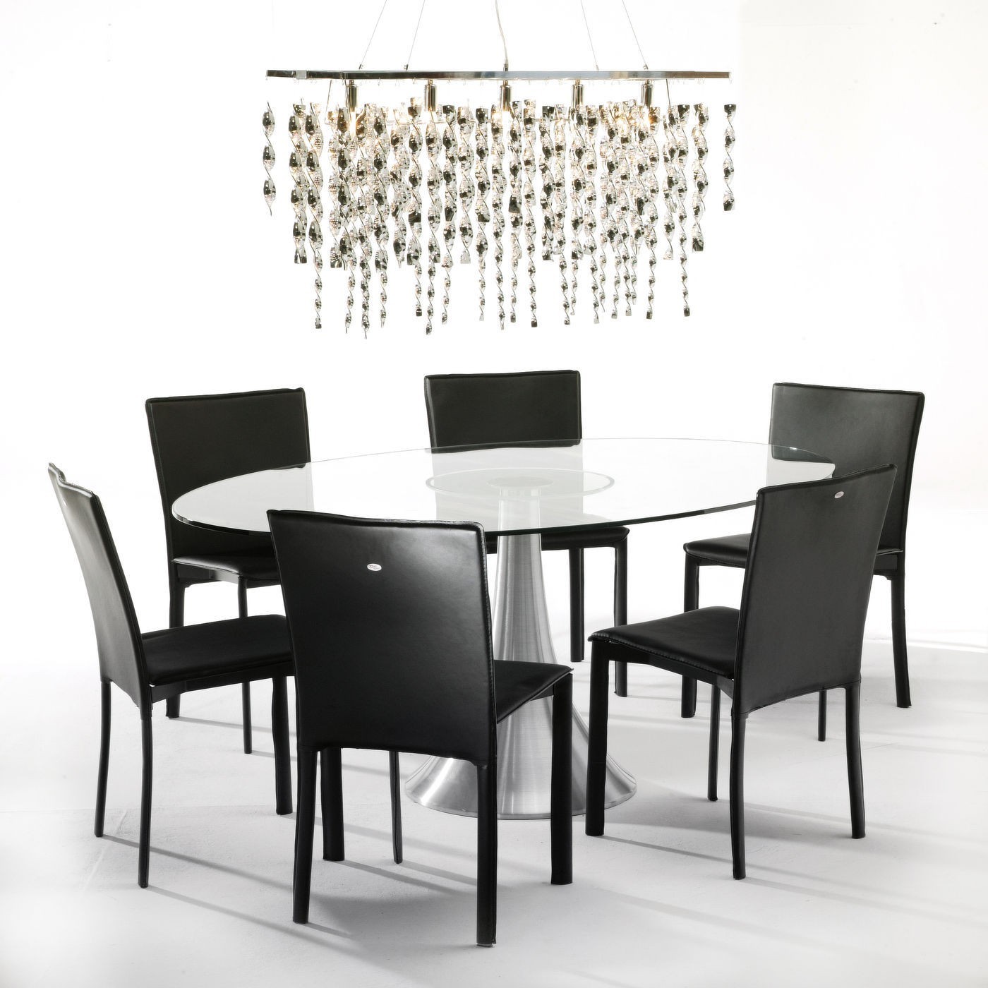 Table en verre Grande Possibilita 180x120cm chromée et verre Kare Design