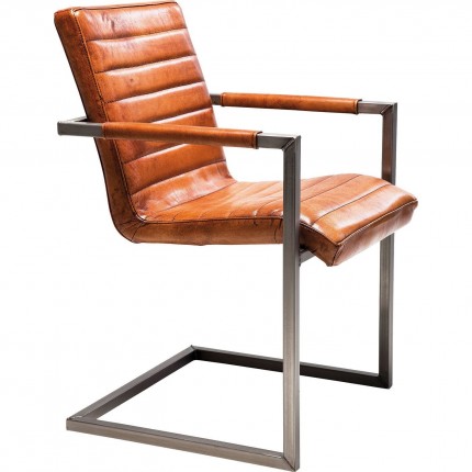 Chaise avec accoudoirs Cantilever Riffle Buffalo Marron Kare Design