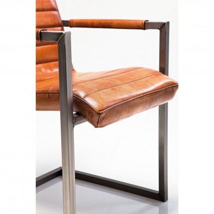 Chaise avec accoudoirs Cantilever Riffle Buffalo Marron Kare Design