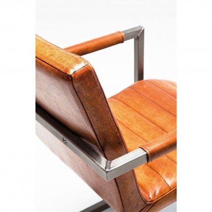 Chaise avec accoudoirs Cantilever Riffle Buffalo Marron Kare Design
