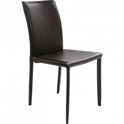 Chaise en cuir Milano Marron Kare Design