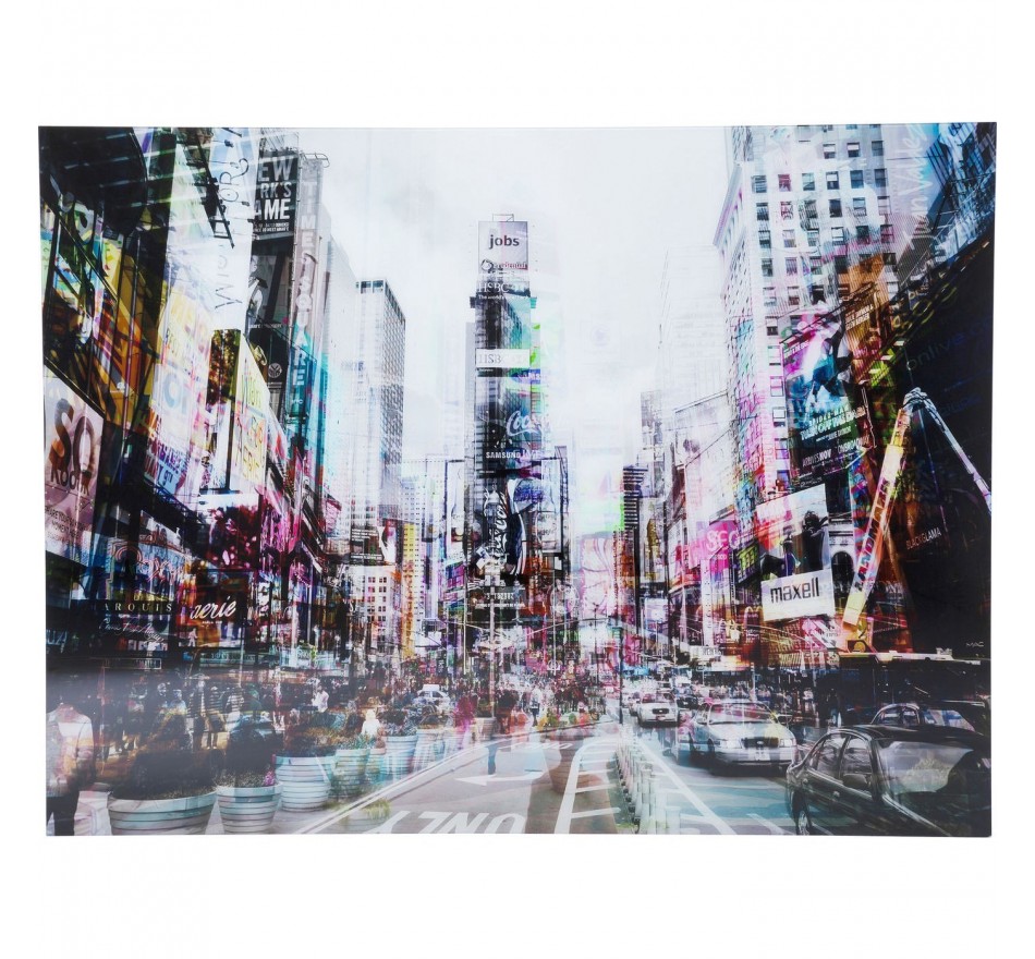Tableau en Verre Times Square Move 120x160