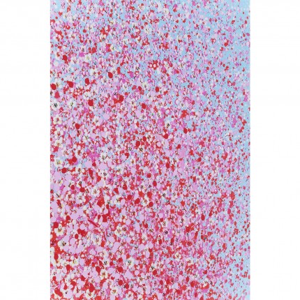 Tableau Touched fleurs pirogue bleu et rose 80x100cm Kare Design