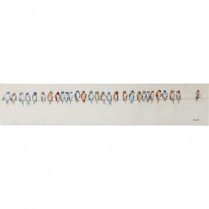 Tableau Touched oiseaux 150x30 cm Kare Design