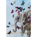 Tableau Touched Elephants with Butterflys 120x120cm Kare Design