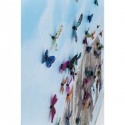 Tableau Touched Elephants with Butterflys 120x120cm Kare Design