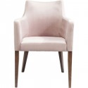 Chaise avec accoudoirs Mode Velvet rose Kare Design
