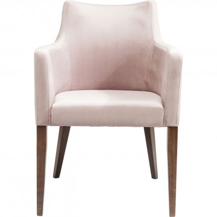 Chaise avec accoudoirs Mode velours rose Kare Design