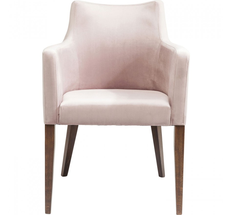 Chaise avec accoudoirs Mode Velvet rose Kare Design