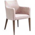 Chaise avec accoudoirs Mode Velvet rose Kare Design