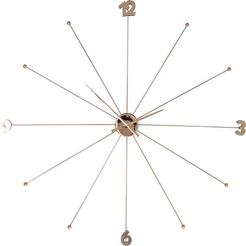 Wall Clock Like Umbrella Rose Gold Kare Design