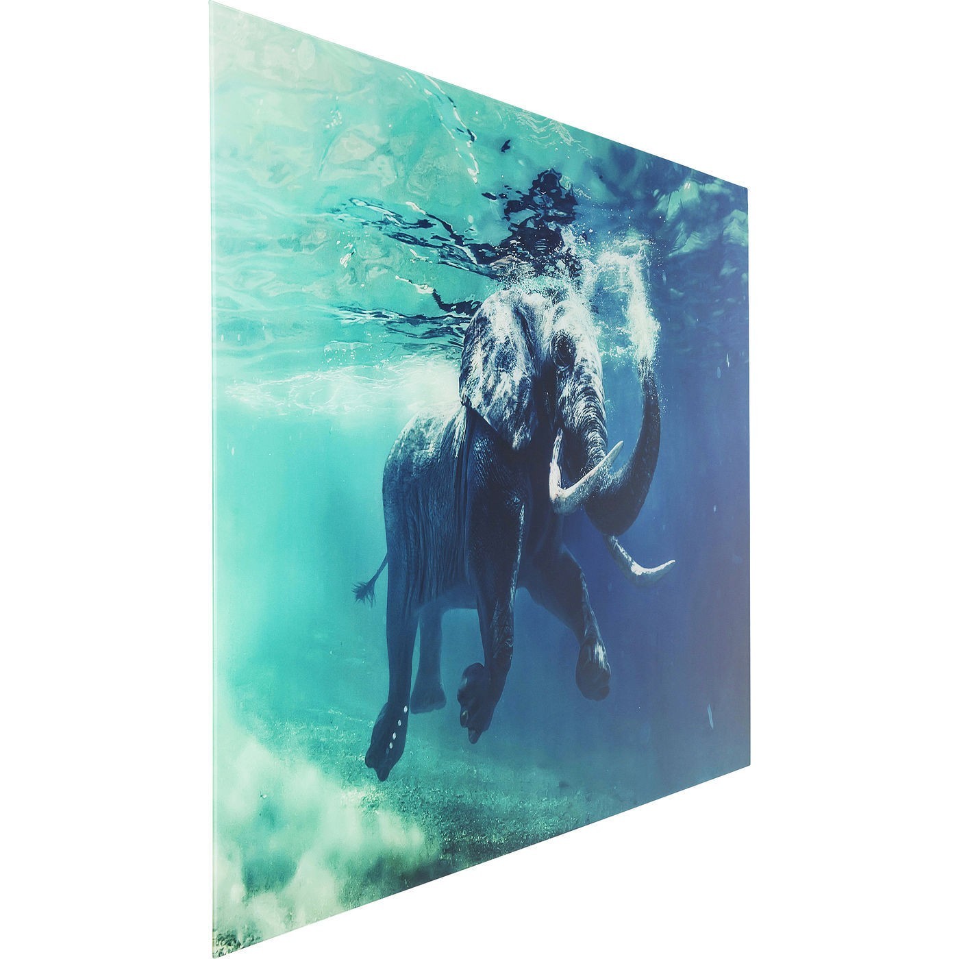 Tableau en verre Swimming Elephant 80x100cm Kare Design