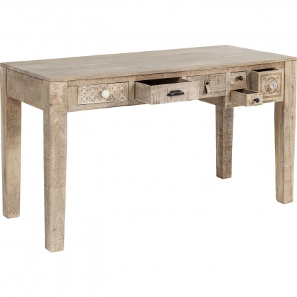 Bureau en bois Puro 6 tiroirs 135x60cm Kare Design