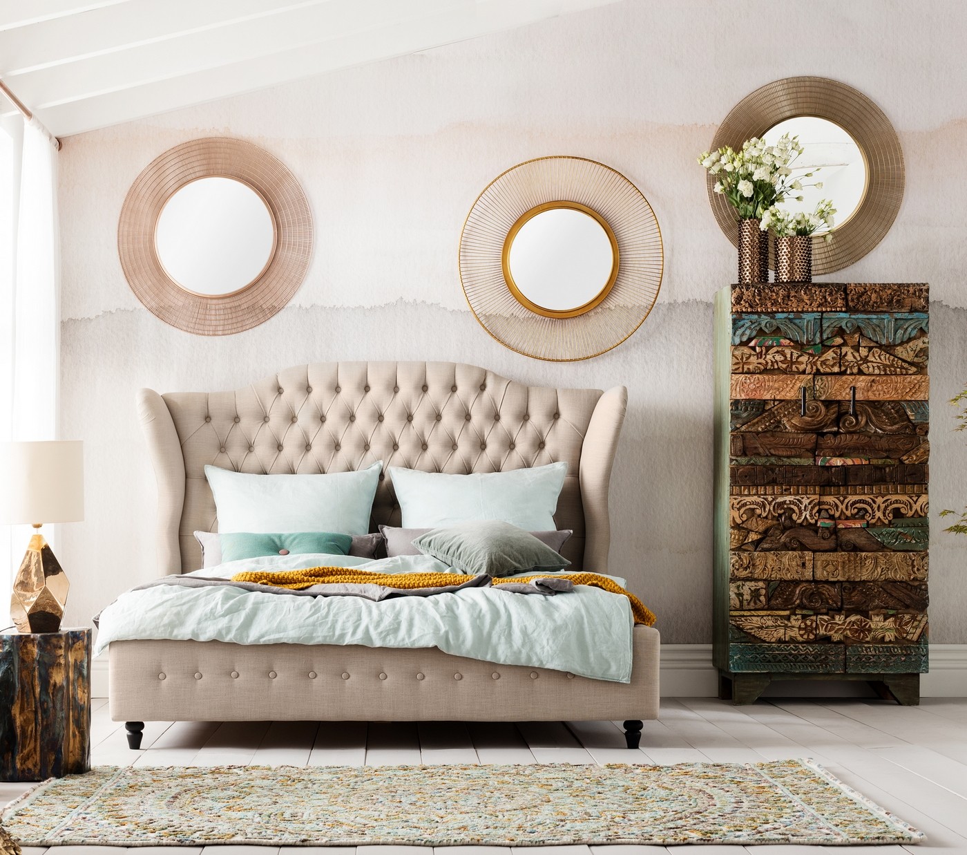 Miroir Nimbus laiton 90cm Kare Design