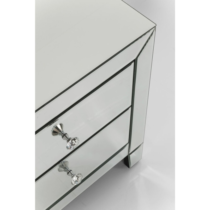 Chevet Luxury 2 tiroirs argent Kare Design