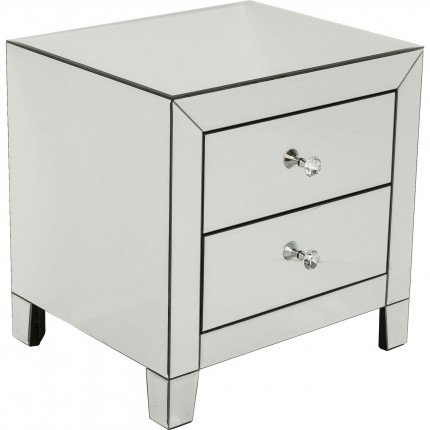 Chevet Luxury 2 tiroirs argent Kare Design