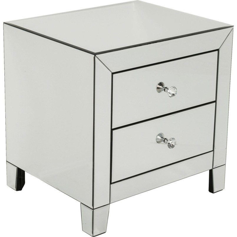 Chevet Luxury 2 tiroirs argent Kare Design