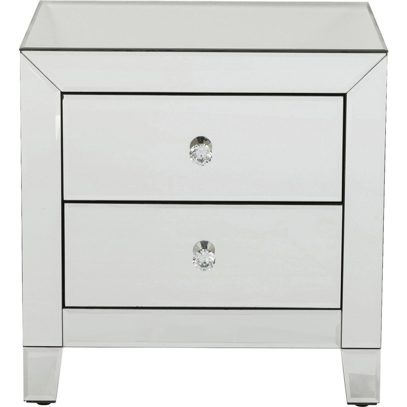 Chevet Luxury 2 tiroirs argent Kare Design