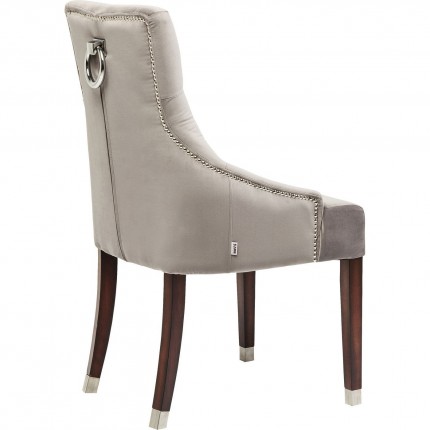Chaise avec accoudoirs Prince velours gris Kare Design