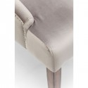 Chaise avec accoudoirs Prince velours gris Kare Design