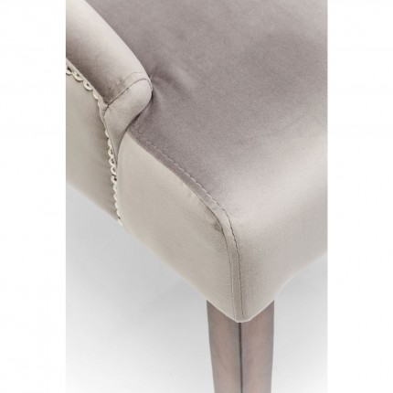 Chaise avec accoudoirs Prince velours gris Kare Design