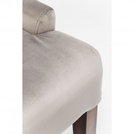 Chaise avec accoudoirs Prince velours gris Kare Design