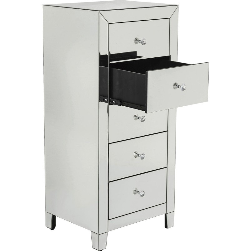Chiffonnier Luxury argent 5 tiroirs Kare Design