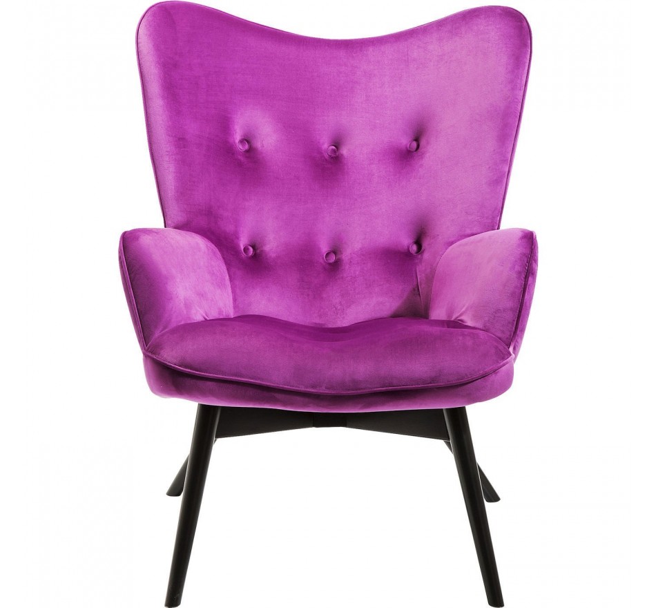 Fauteuil Vicky velours violet Kare Design