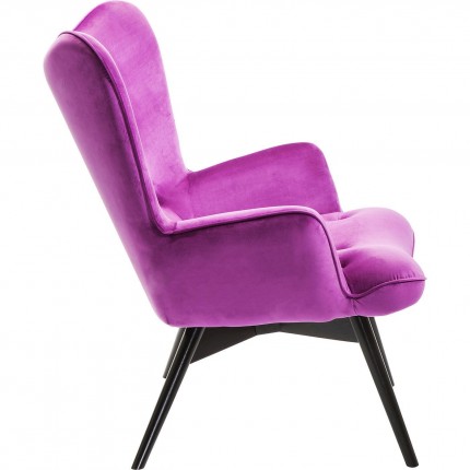 Fauteuil Vicky velours violet Kare Design