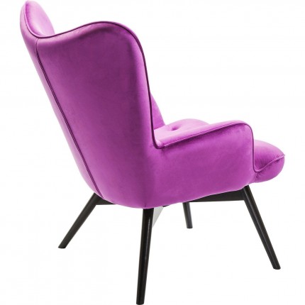 Fauteuil Vicky velours violet Kare Design