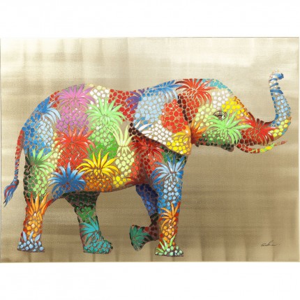 Picture Touched Flower Elefant 90x120cm Kare Design
