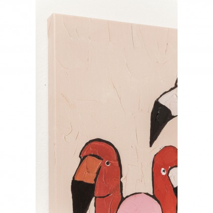 Tableau Touched flamants roses 90x120cm Kare Design