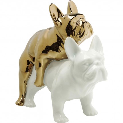 Déco Love Dogs blanc et doré Kare Design