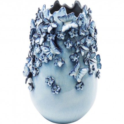 Vase Butterflies bleu clair 35cm Kare Design