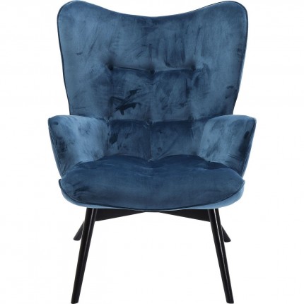 Fauteuil Vicky velours bleu pétrole Kare Design