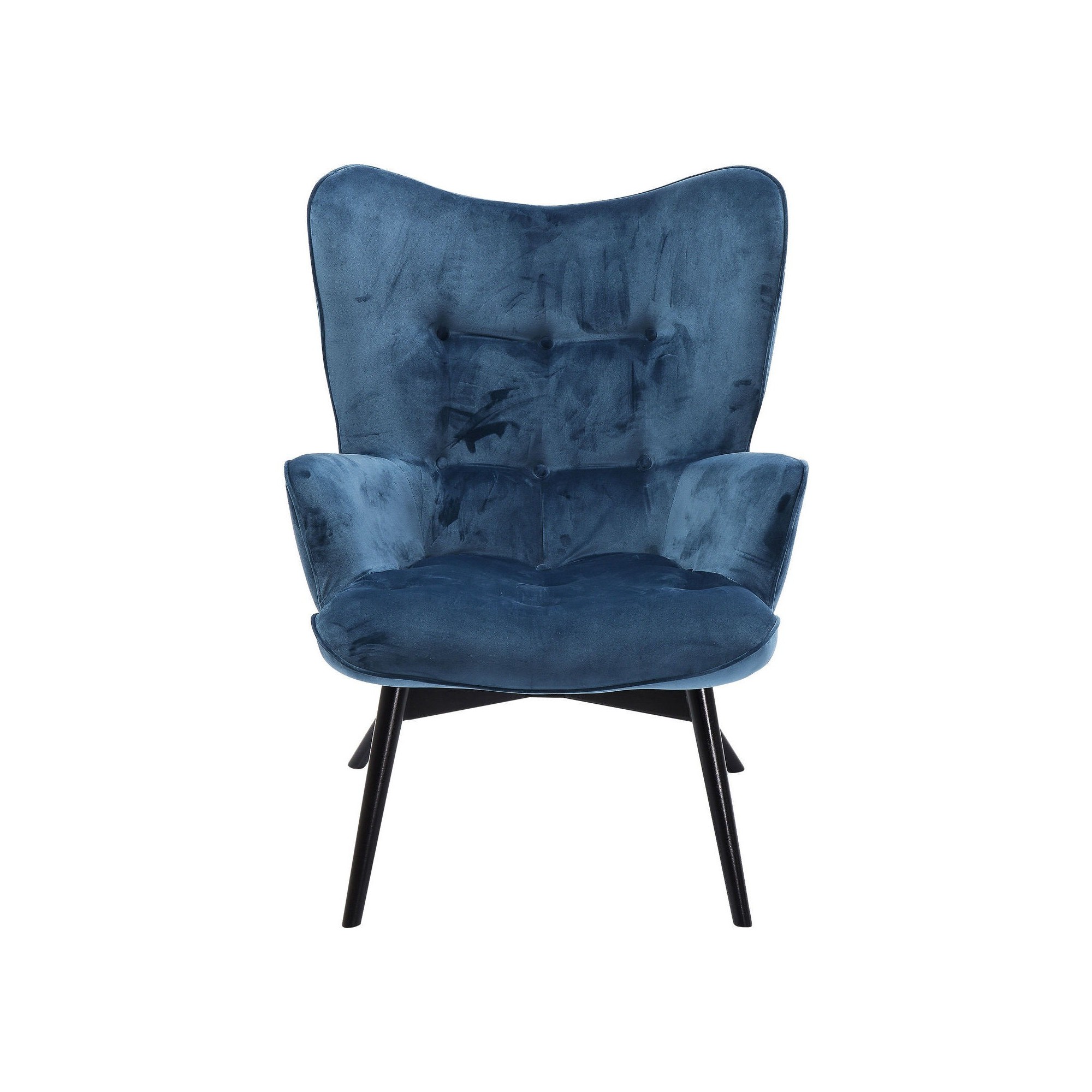 Fauteuil Vicky velours bleu pétrole Kare Design